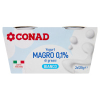 CONAD Yogurt Magro 0,1% di grassi Bianco 2 x 125 g