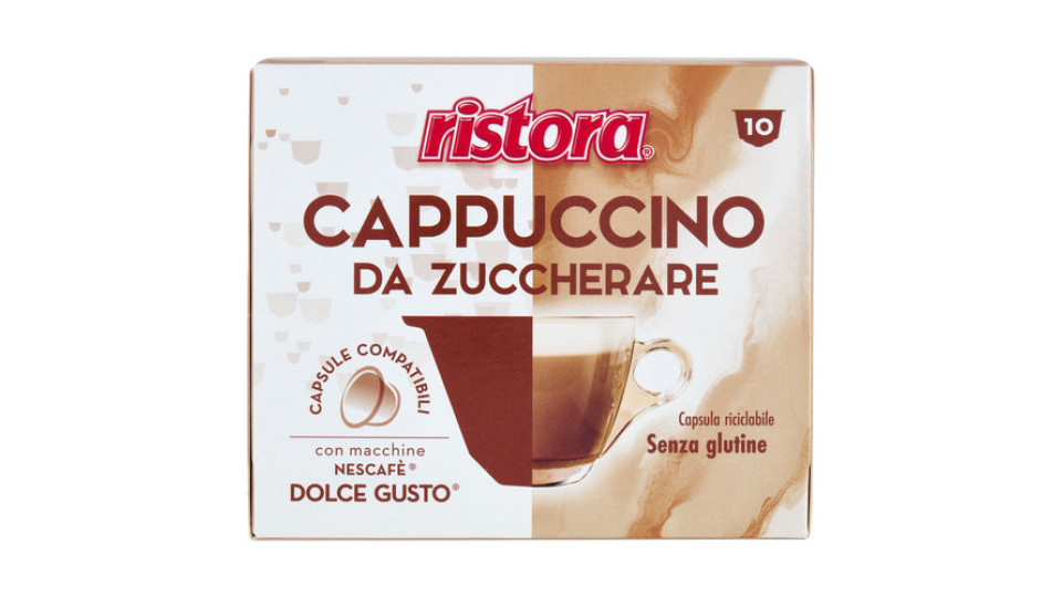 Ristora Cappuccino da Zuccherare Capsule Compatibili con Macchine Nescafè Dolce Gusto 10 x 14 g