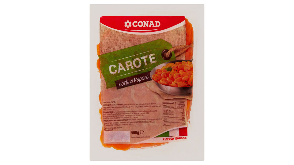 Carote cotte a Vapore 500 g Conad