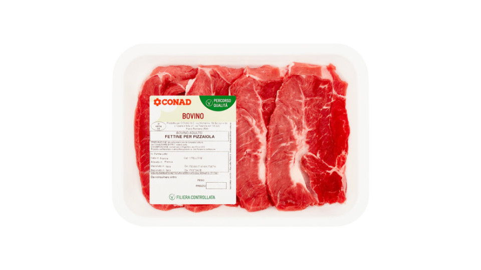 CONAD Percorso Qualità Bovino Adulto Fettine per Pizzaiola