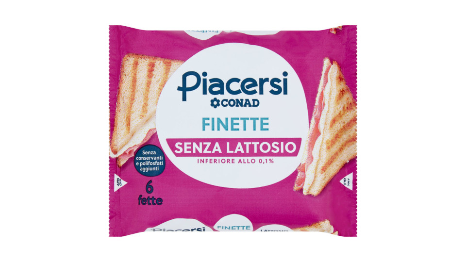 PIACERSI CONAD Finette Senza Lattosio 6 fette 150 g