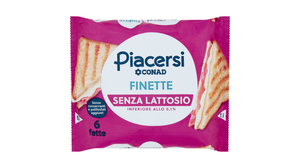 PIACERSI CONAD Finette Senza Lattosio 6 fette 150 g