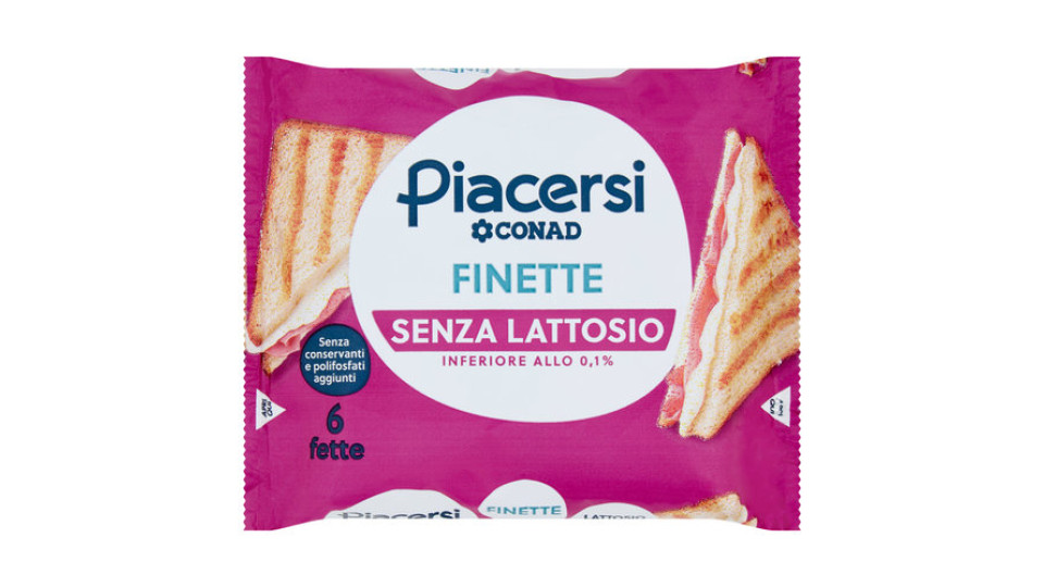 PIACERSI CONAD Finette Senza Lattosio 6 fette 150 g