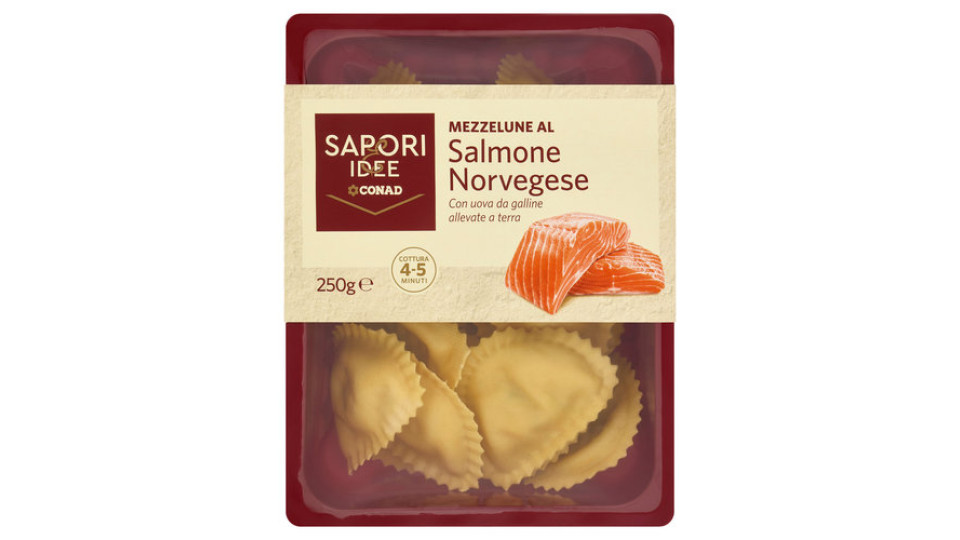 Mezzelune al Salmone Norvegese 250 g Sapori & Idee Conad