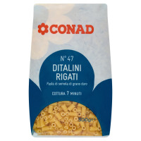 Pasta di Semola di Grano Duro N°47 Ditalini Rigati 500 g Conad