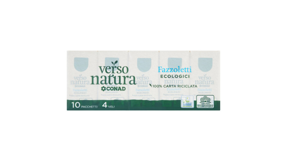 Fazzoletti Ecologici 10 Pacchetti Verso Natura Eco Conad