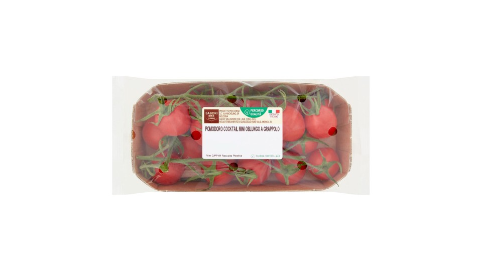 Percorso Qualità Pomodoro Cocktail Mini Oblungo a Grappolo Italia Cat. "I" 300 g Sapori & Idee Conad
