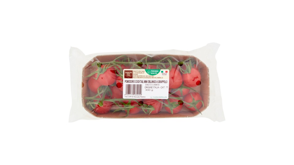 Percorso Qualità Pomodoro Cocktail Mini Oblungo a Grappolo Italia Cat. "I" 300 g Sapori & Idee Conad
