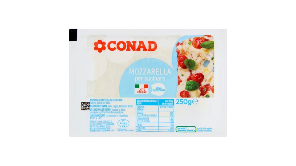 Mozzarella per cucinare 250 g Conad