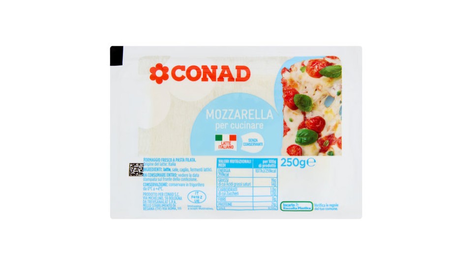 Mozzarella per cucinare 250 g Conad