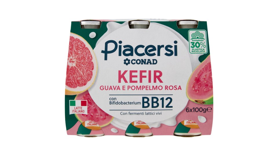 PIACERSI CONAD Kefir Guava e Pompelmo Rosa 6 x 100 g
