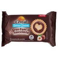 Céréal Senza Glutine Crostatine Gran Cuor di nocciola, senza olio di palma, 4 monodose x 37,5 g