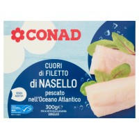 Cuori di Filetto di Nasello pescato nell'Oceano Atlantico Surgelati 300 g Conad