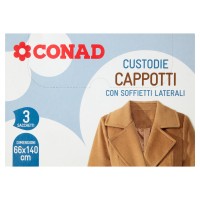 CONAD Custodie Cappotti con Soffietti Laterali 66x140 cm 3 pz