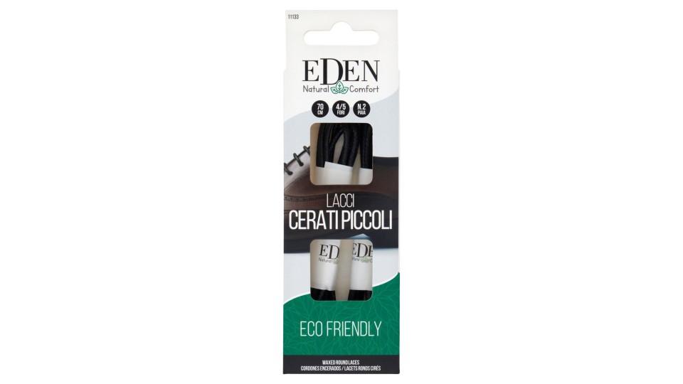 Eden Natural Comfort Lacci Cerati Piccoli 70 cm 4/5 Fori 2 Paia