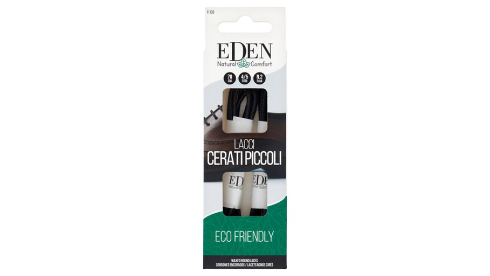 Eden Natural Comfort Lacci Cerati Piccoli 70 cm 4/5 Fori 2 Paia
