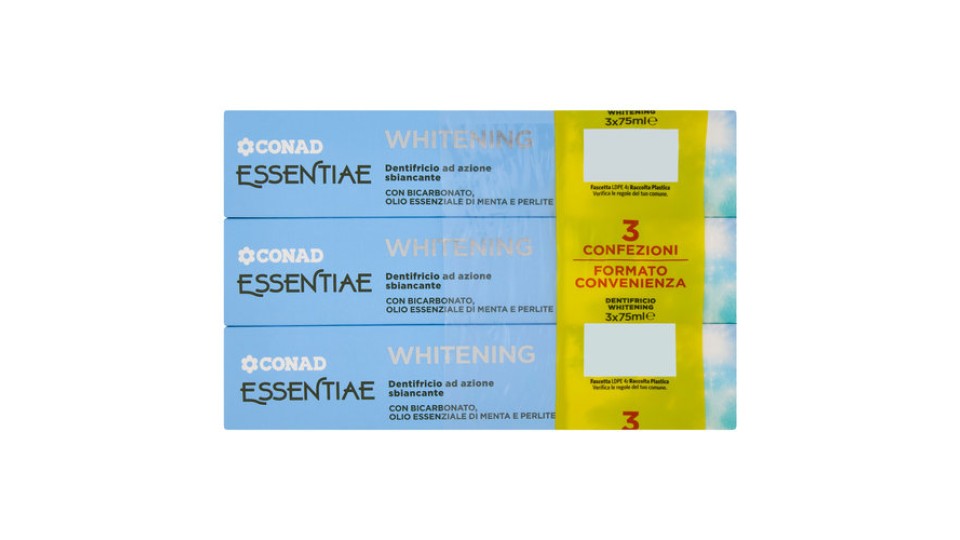 CONAD Essentiae Whitening Dentifricio ad azione sbiancante 3 x 75 ml