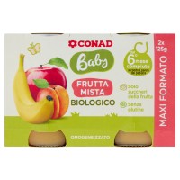 Baby Frutta Mista Biologico Omogeneizzato 2 x 125 g Conad