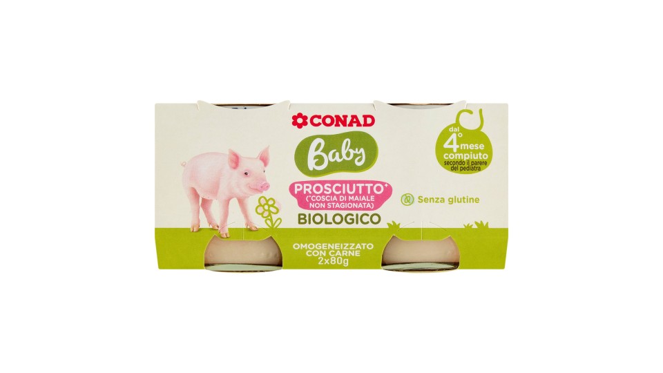 Baby Prosciutto* Biologico Omogeneizzato con Carne 2 x 80 g Conad