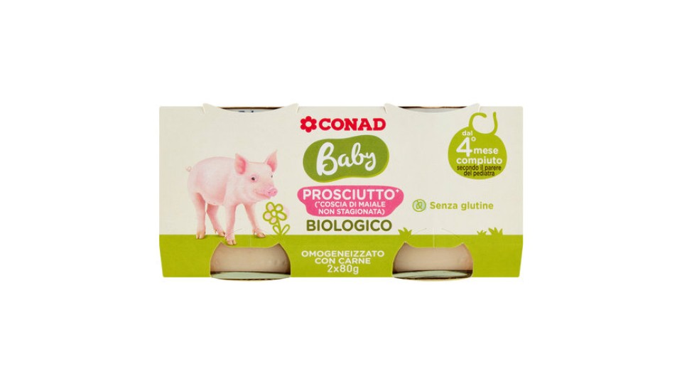 Baby Prosciutto* Biologico Omogeneizzato con Carne 2 x 80 g Conad