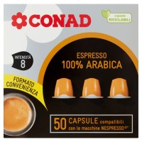 Espresso 100% Arabica 50 Capsule compatibili con le macchine Nespresso 250 g Conad