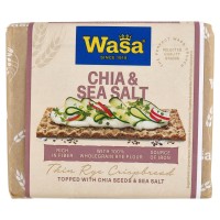 Wasa Chia & Sea Salt Cracker con 100% Farina di Segale Ricco di Fibre e Fonte di Ferro 245g
