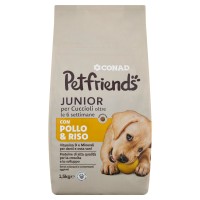 Junior per Cuccioli oltre le 6 settimane con Pollo & Riso 1,5 kg Petfriends Conad