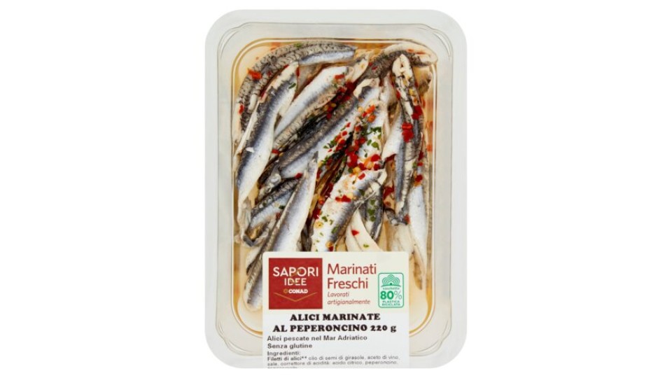Marinati Freschi Alici Marinate al Peperoncino 220 g Sapori & Idee Conad