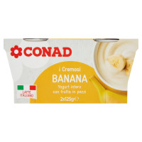 I Cremosi Yogurt intero con frutta in pezzi Banana 2 x 125 g Conad