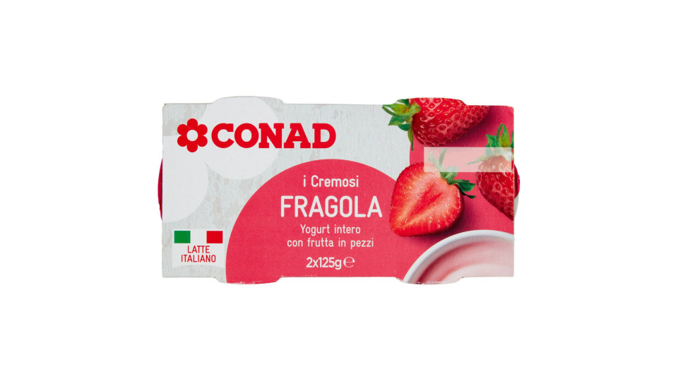 I Cremosi Yogurt intero con frutta in pezzi Fragola 2 x 125 g Conad