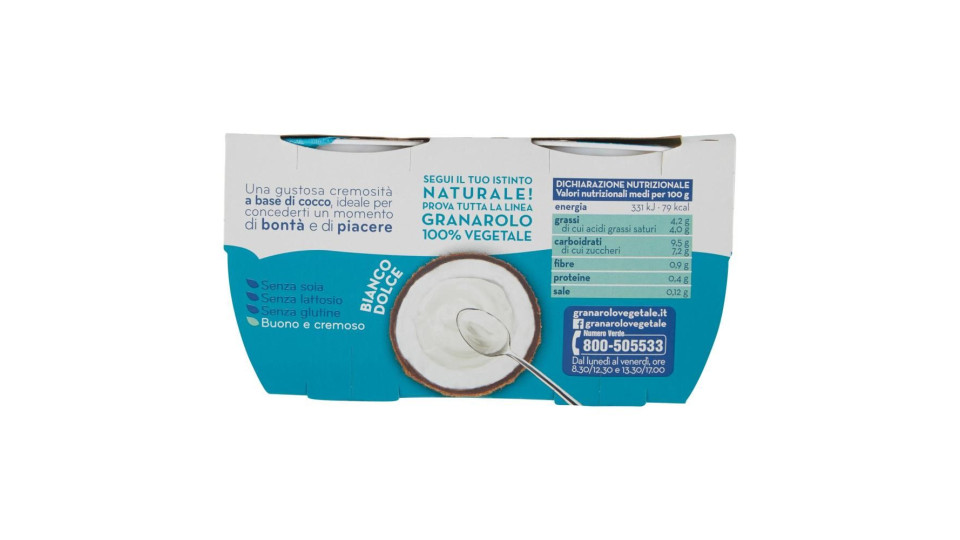 Granarolo 100% Vegetale Fatto con il Cocco Bianco Dolce 2 x
