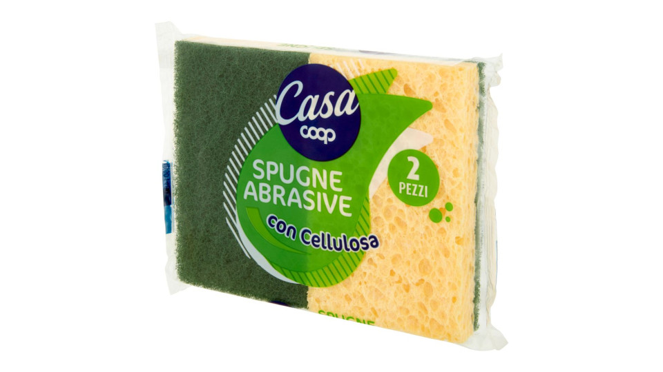 Spugne Abrasive con Cellulosa 7x11x2.5 Cm 2 Pz