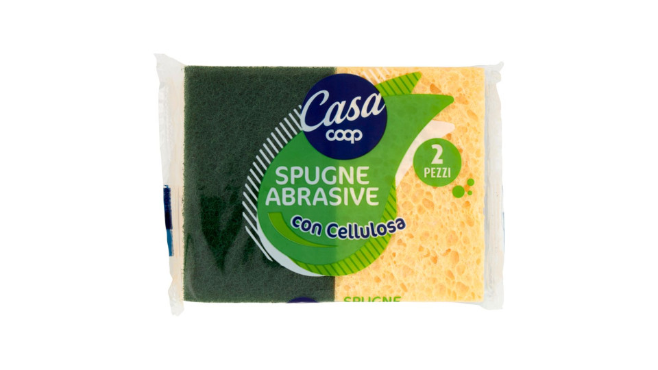 Spugne Abrasive con Cellulosa 7x11x2.5 Cm 2 Pz