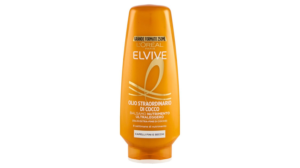 L'Oreal - Elvive Shampoo Nutriente Olio Straordinario, Capelli Secchi O Spenti