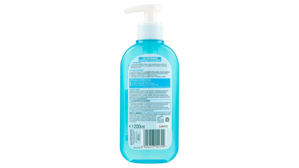Garnier Pure Active Gel Struccante Purificante 2in1 per Pelli Grasse o con Imperfezioni