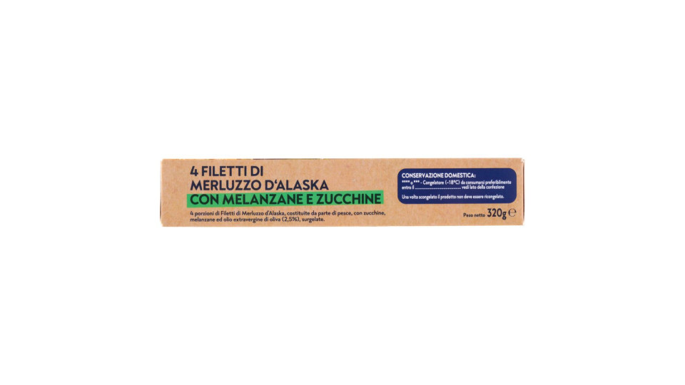 Frosta Filetti Gustosi di Merluzzo d'Alaska con Melanzane e Zucchine