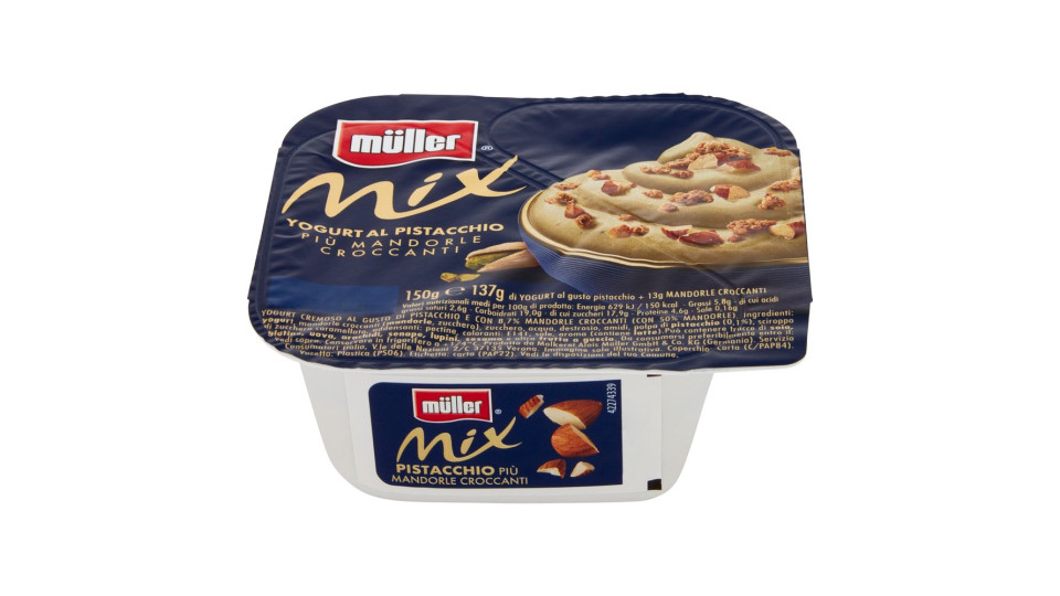 Müller Mix l'Irresistibile yogurt al pistacchio più mandorle croccanti