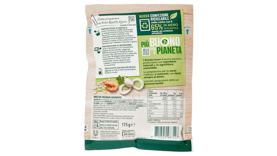 Knorr risotto pescatora busta