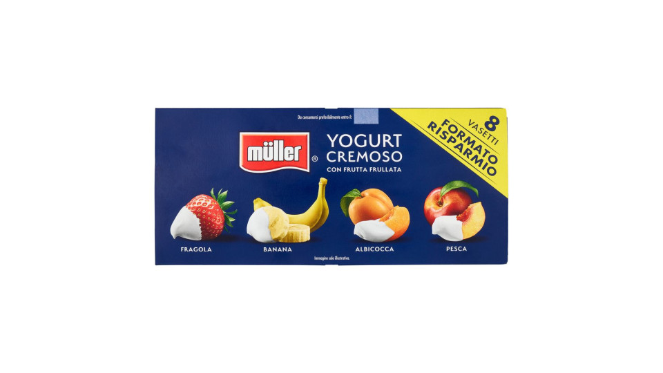 Müller Yogurt con frutta frullata Fragola / Banana / Albicocca / Pesca