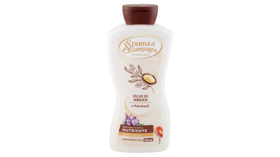 Spuma di Sciampagna Benessere Nutriente Bagnodoccia Crema Olio di Argan e Patchouli