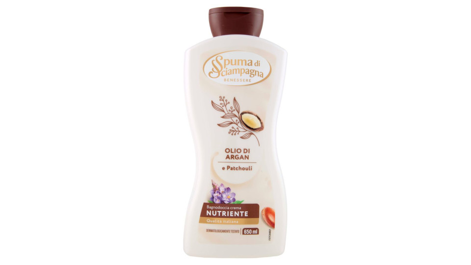 Spuma di Sciampagna Benessere Nutriente Bagnodoccia Crema Olio di Argan e Patchouli