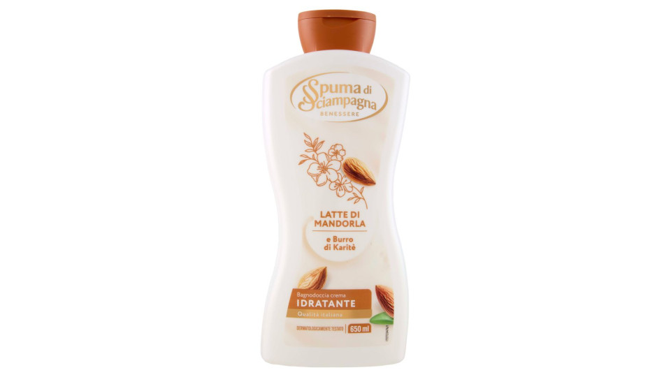 Spuma di Sciampagna Benessere Idratante Bagnodoccia Crema Latte di Mandorla e Burro di Karité