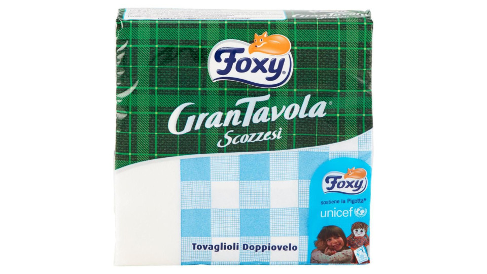 Foxy, GranTavola Scozzesi tovaglioli doppiovelo