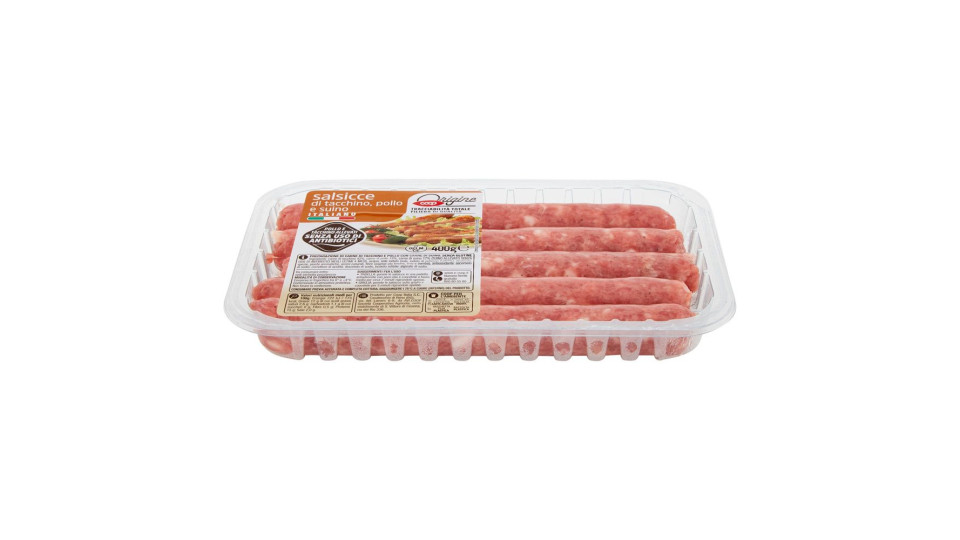 Salsicce di Tacchino, Pollo e Suino Italiano 400 g