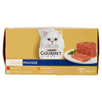 Purina, gatto Gourmet Gold mousse con pesce,con fegato,con tacchino,con manzo prelibato