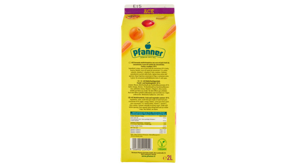 Pfanner - Succo 100% Mele, Senza Zuccheri Aggiunti - 