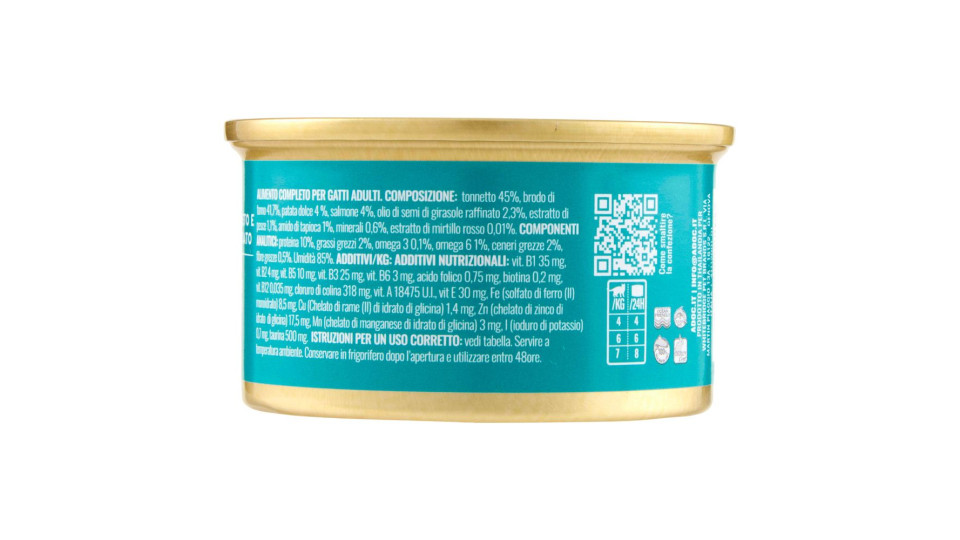 ADoC Complete For Cats Filetti di Tonnetto con Patate Dolci e Salmone in Brodo 80 g