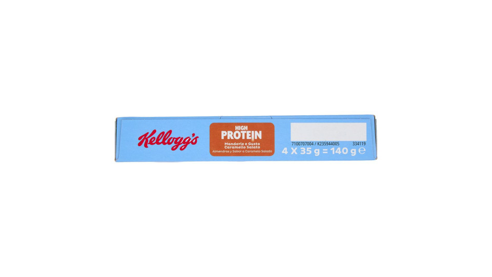 Kellogg's High Protein 25% Mandorle e Gusto Caramello Salato 4 x 35 g