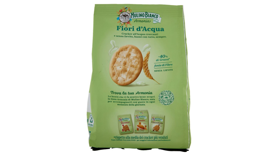 Mulino Bianco Armonia Fiori d'Acqua Cracker Senza Lievito Ricchi di Fibre 250g