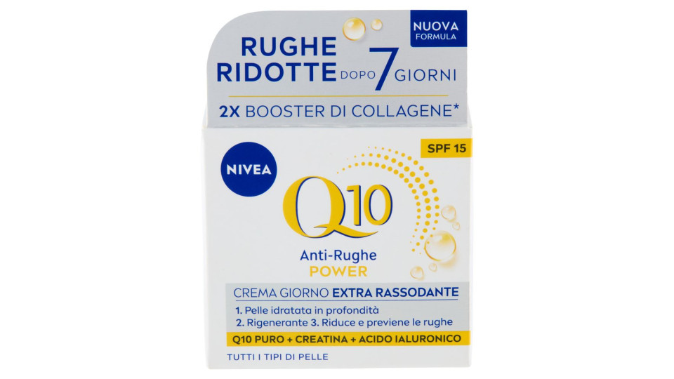 Nivea Q10 Anti-Rughe Power Crema Giorno Extra Rassodante SPF 15 Tutti i Tipi di Pelle 50 ml